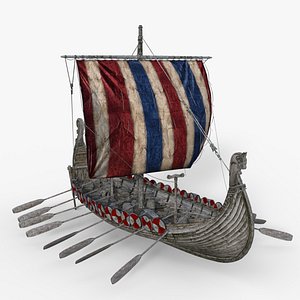 Viking Long Ship low-poly 3d model model