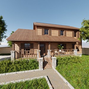 3D Modular Classic Style American House 8