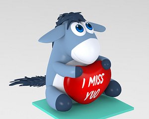 cartoon donkey 3D model