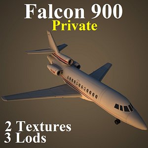 3d model dassault falcon 900 pvt