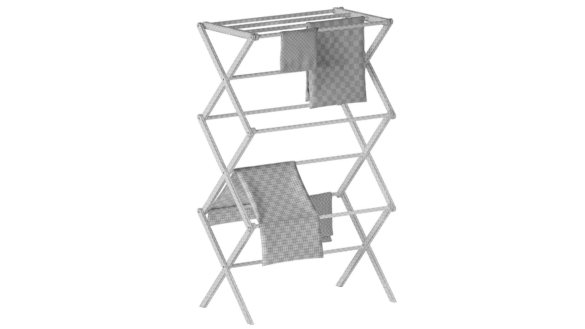 Folding Drying Rack Zara Home With Towels 3D Model - TurboSquid 2253767