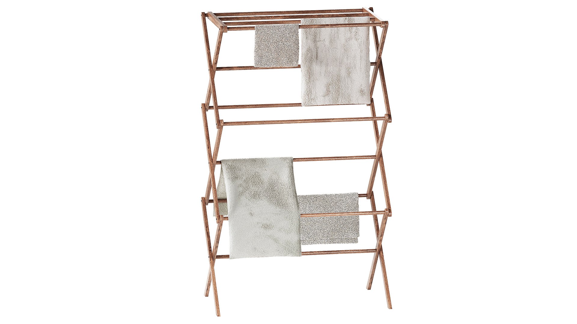Folding Drying Rack Zara Home With Towels 3D Model - TurboSquid 2253767