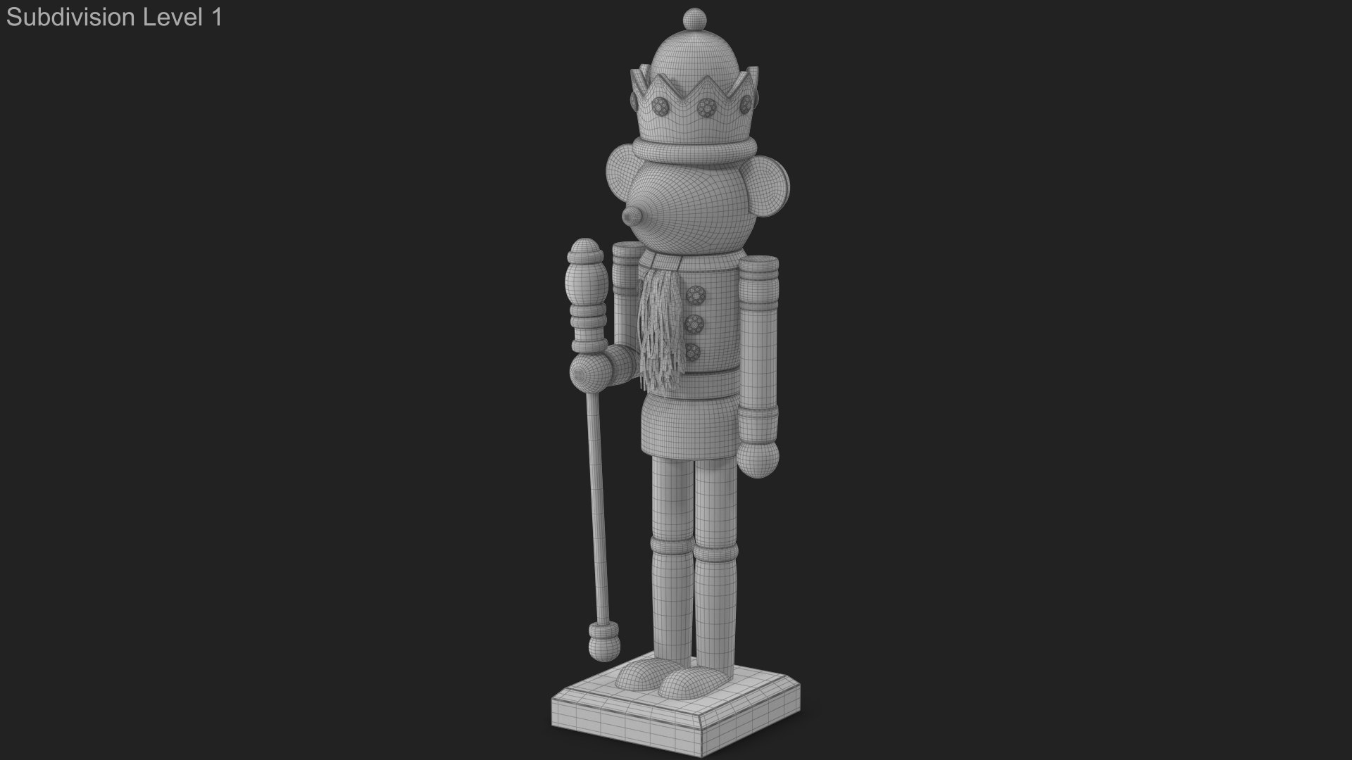 3D model Nutcracker Mouse King with Black Fur https://p.turbosquid.com/ts-thumb/ka/H6PgJG/j2/wireframe_01/jpg/1725783653/1920x1080/fit_q87/64d9951f5366db7befb8b68c6e8b5c08611e3b71/wireframe_01.jpg