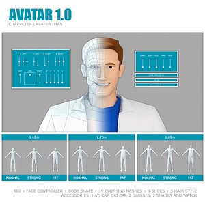 3d man male human