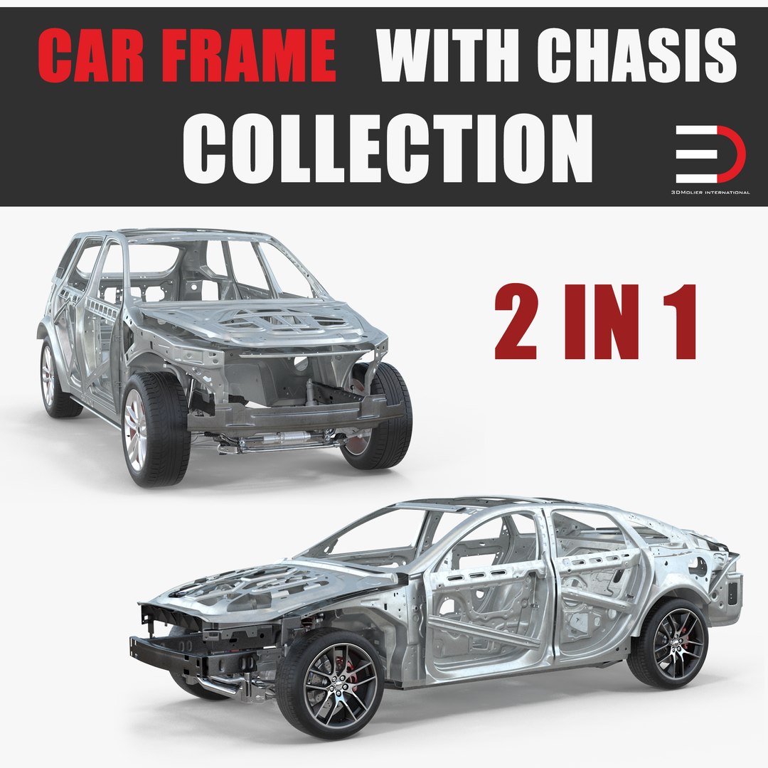SUV and Sedan Frames with Chassis Collection 3D model preview