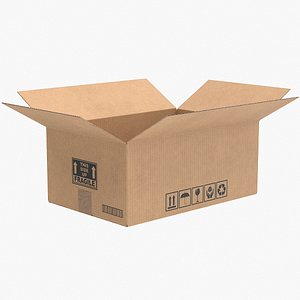 Cardboard Box 2 Open V1 3D model