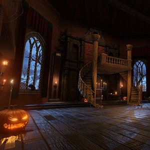 Gothic Haunted Hall Interior model