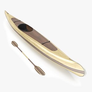 kayak boat paddle 3d model