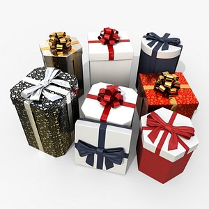 Gift Boxes - Tall Proportions Set 3D