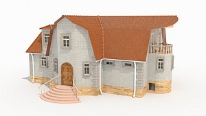 3D Attic House with Plinth