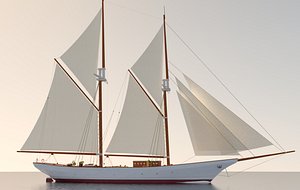 3D schooner sailing