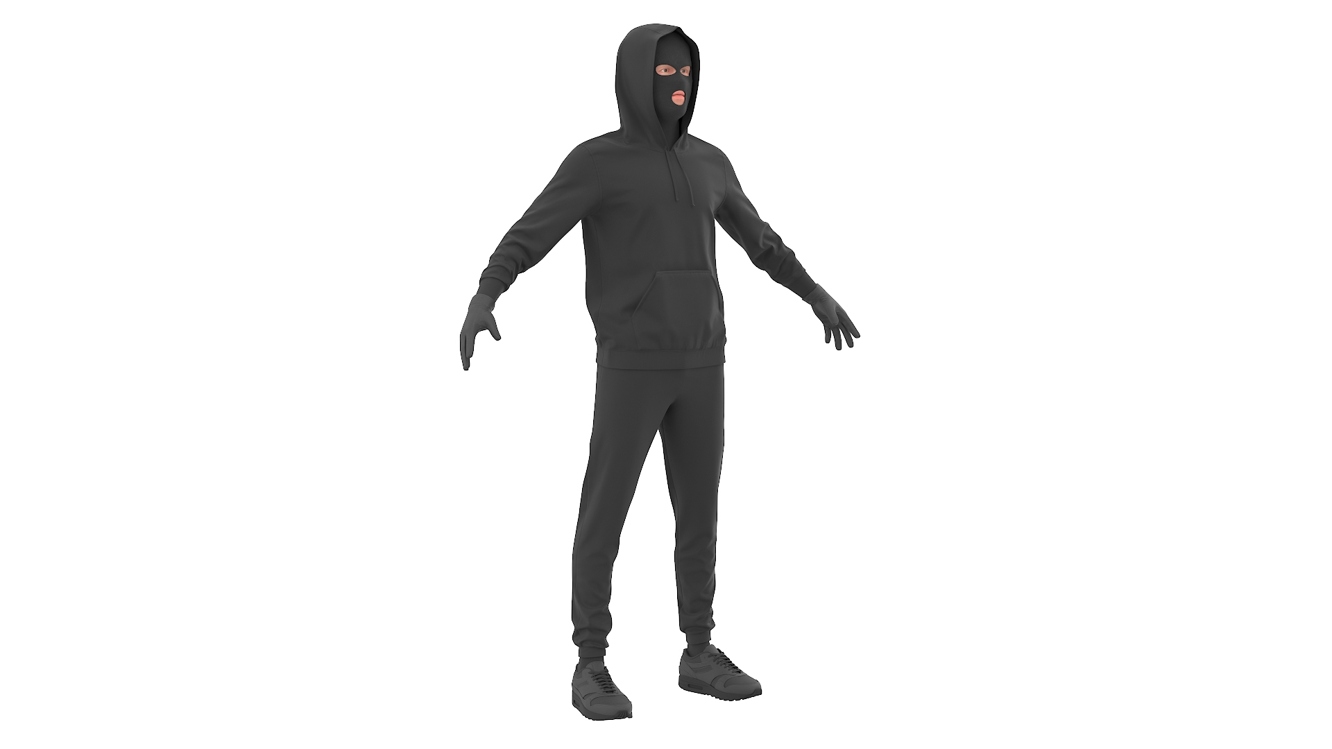 3D Robber Wearing Mask And Hood Rigged For Cinema 4D - TurboSquid 2376599