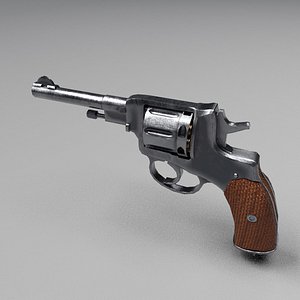 Nagant M1895 Revolver Low-poly
