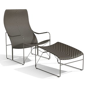 JANUS et Cie WHISKEY Garden armchair and footstool