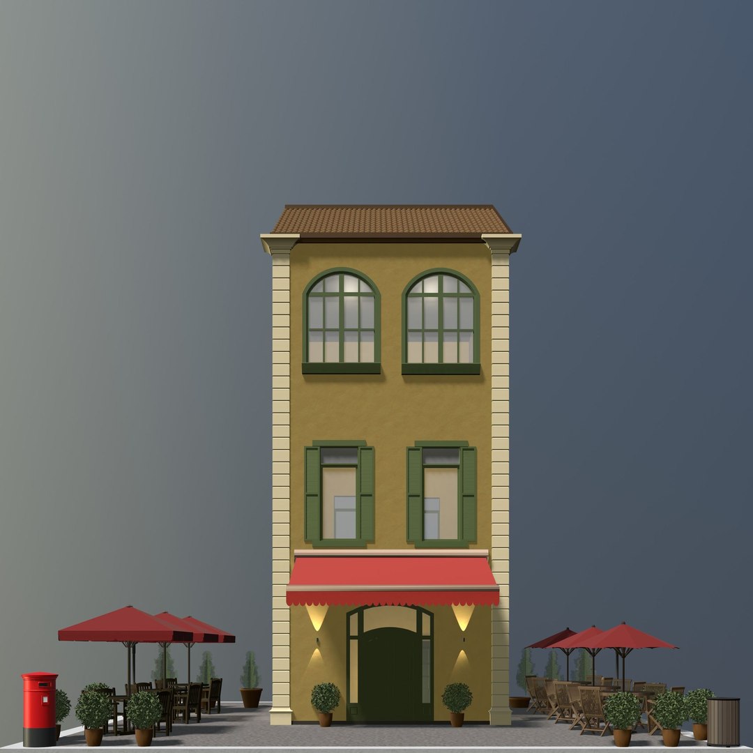 3D Vintage building set model - TurboSquid 2175024