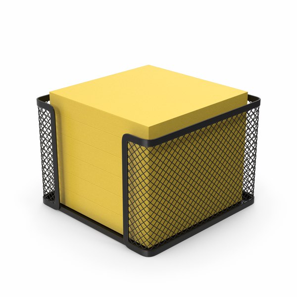 modèle 3D de Porte-notes avec notes autocollantes jaunes - TurboSquid  2161590