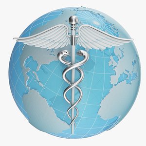 globe caduceus 3d model