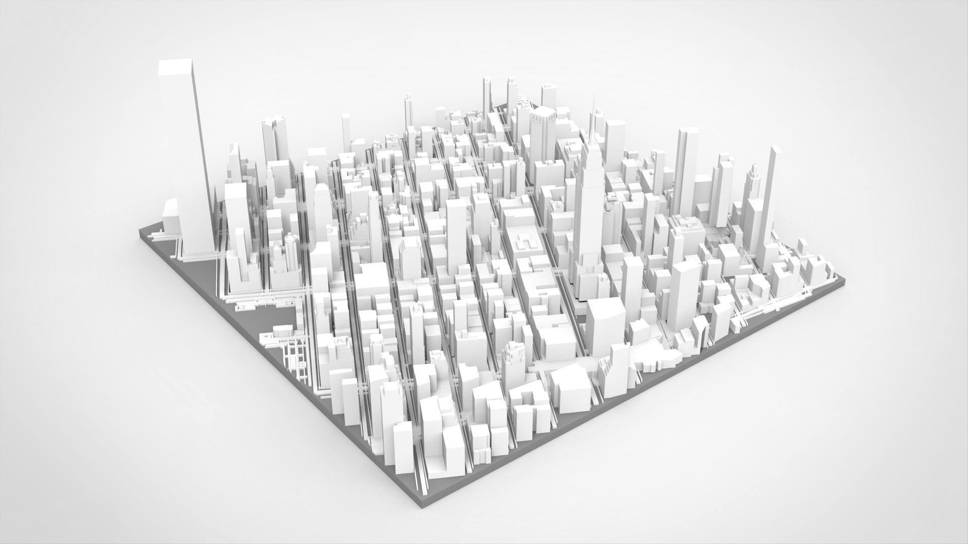 Cityscape New York USA Fragment City 3D Model - TurboSquid 2266079