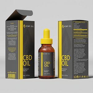 3D CBD Hemp Oil 01 model