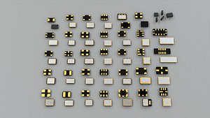 3D model Electronic Passive Components Crystal Oscillator Resonator 3D model