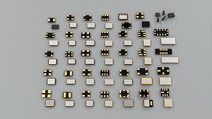 Electronic Passive Components Crystal Oscillator Resonator 3D model