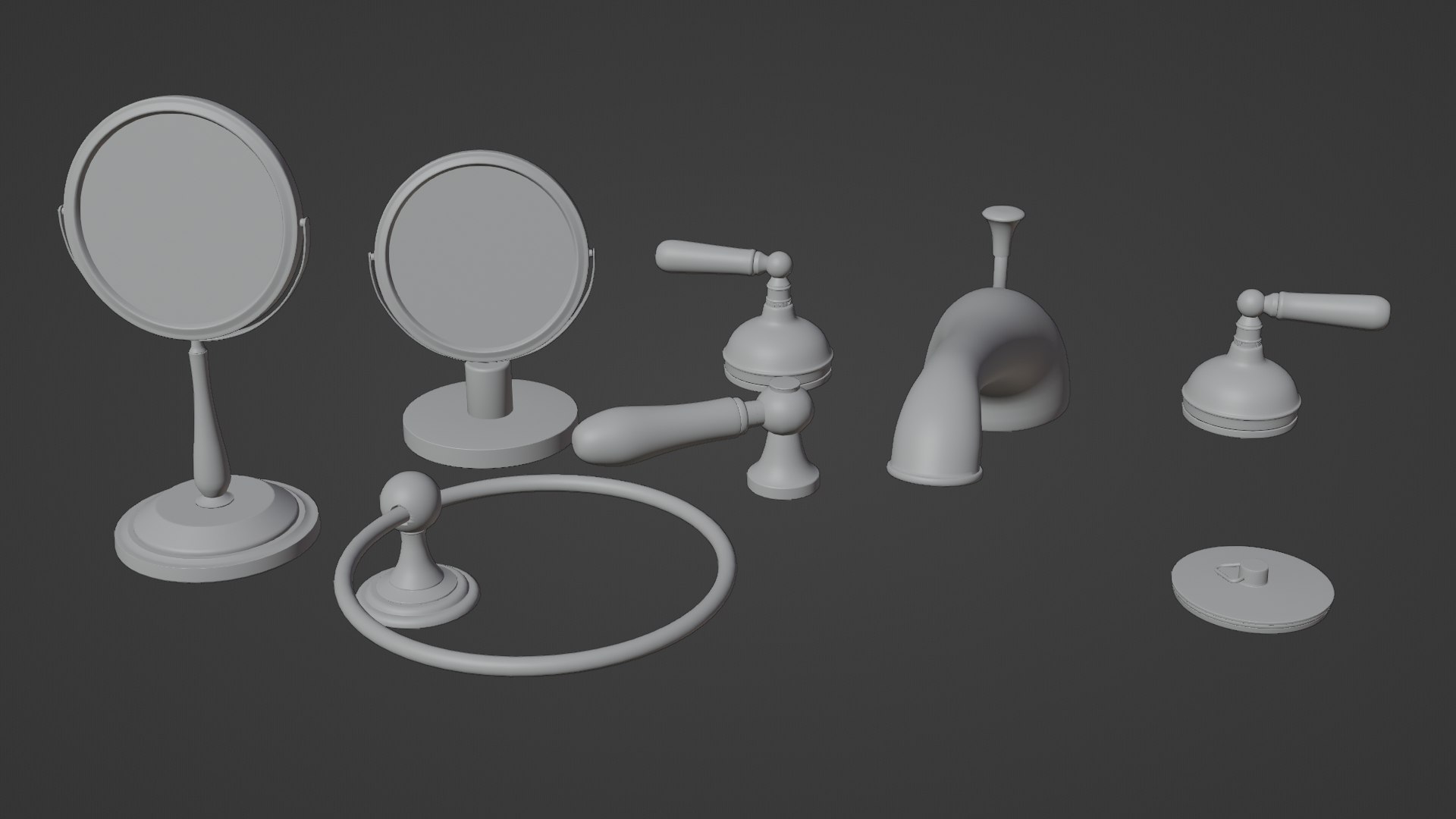 3D Bathroom Furniture Pack Model TurboSquid 1990698