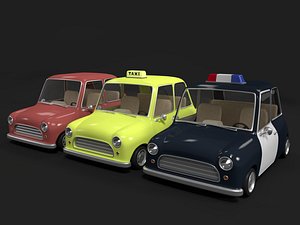 Cartoon Toy Police Car & Taxi