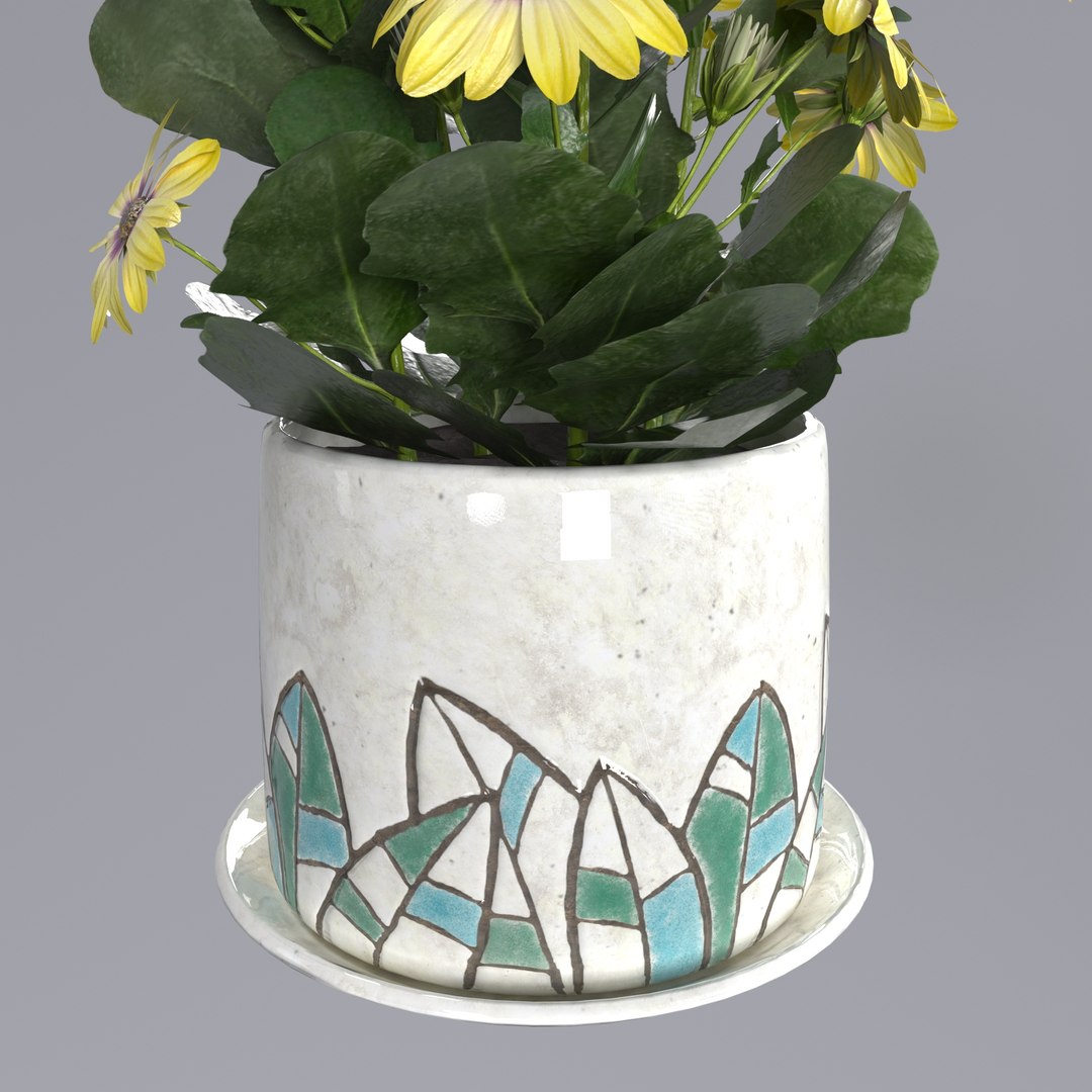 Flower in a pot model - TurboSquid 2135391