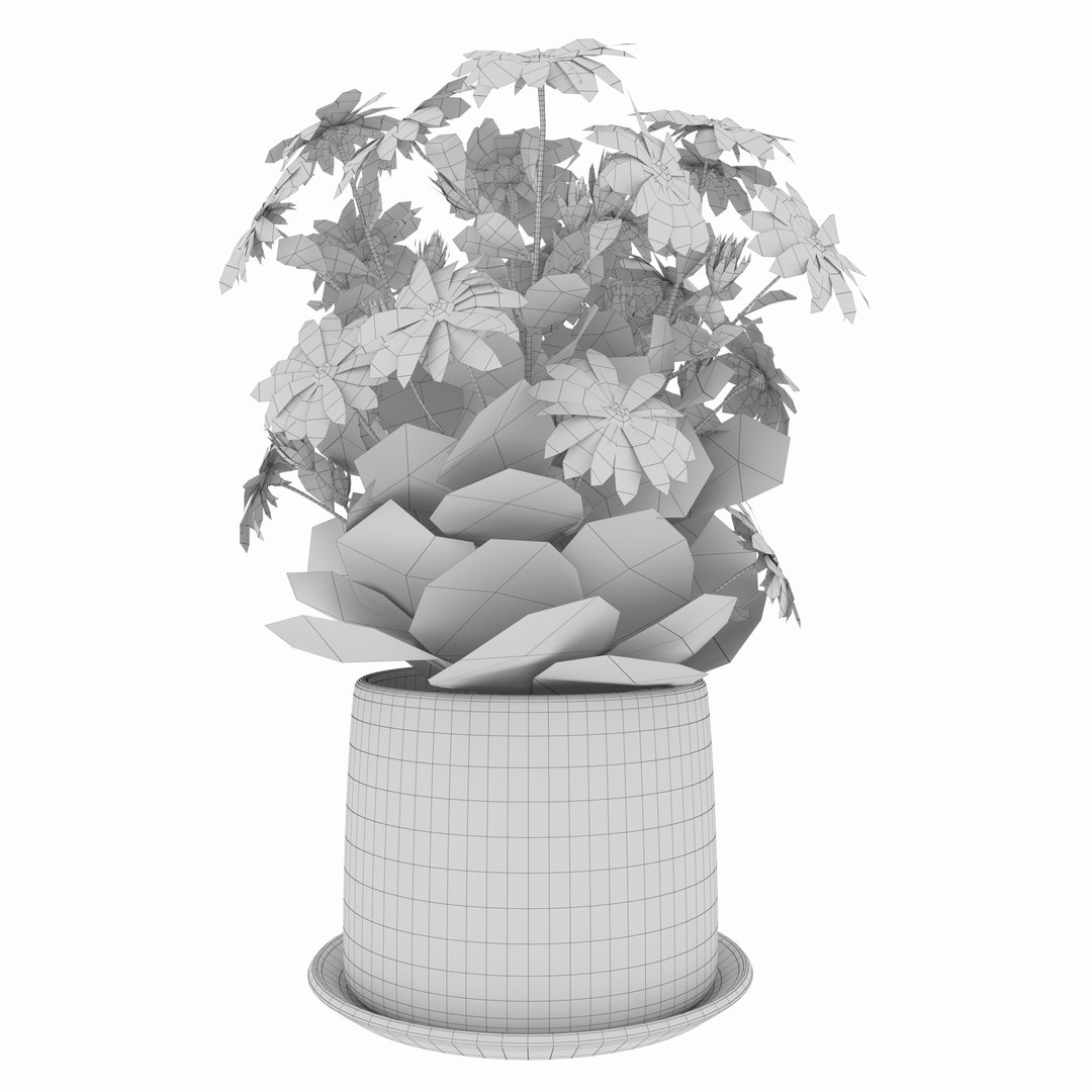 Flower in a pot model - TurboSquid 2135391