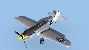 3D Curtiss P-40F Warhawk V09 USAAF model