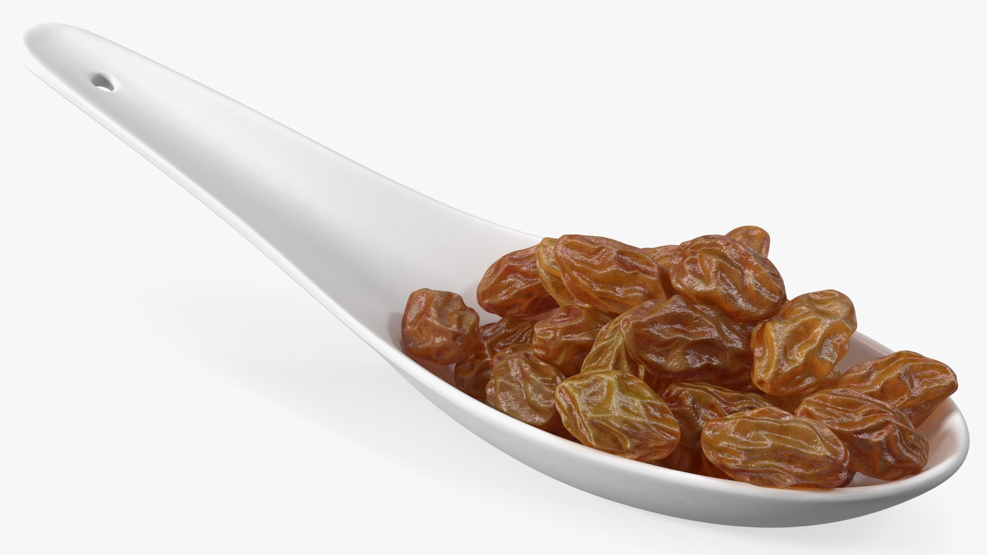 Brown Sultanas in a Spoon 3D model preview