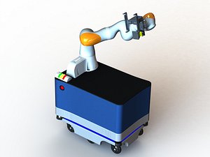 3D model Mobile Industrial Robots Enclosed with Robot Mount