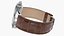 Chronometer Wrist Watch Brown Leather Bracelet Black Dial