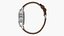 Chronometer Wrist Watch Brown Leather Bracelet Black Dial