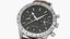 Chronometer Wrist Watch Brown Leather Bracelet Black Dial