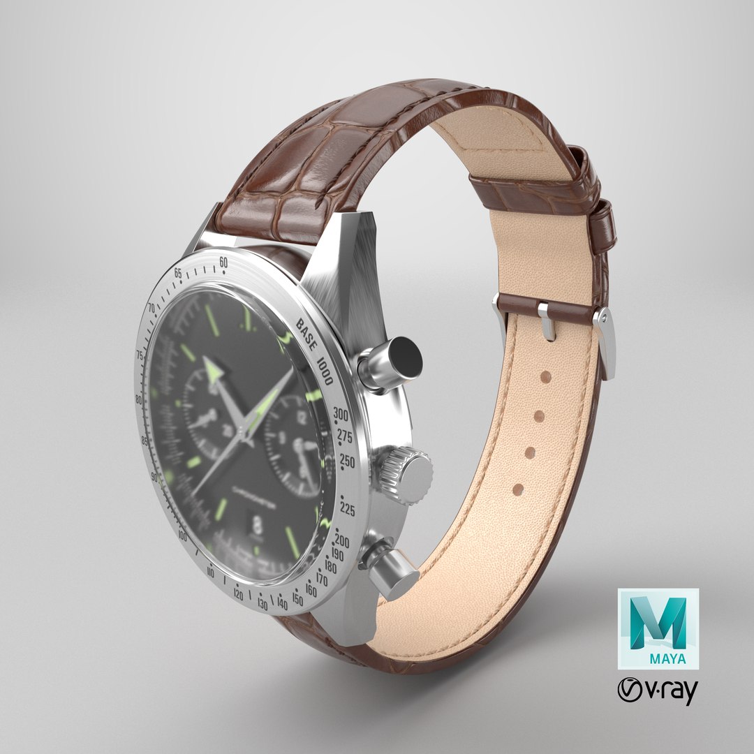 Chronometer Wrist Watch Brown Leather Bracelet Black Dial 3D model https://p.turbosquid.com/ts-thumb/kb/IFeLtW/IX/stemcell_maya_vray_render/png/1723822520/1920x1080/fit_q87/33fda1e1fd7f4447e4e1352d2ef7bbd739825820/stemcell_maya_vray_render.jpg