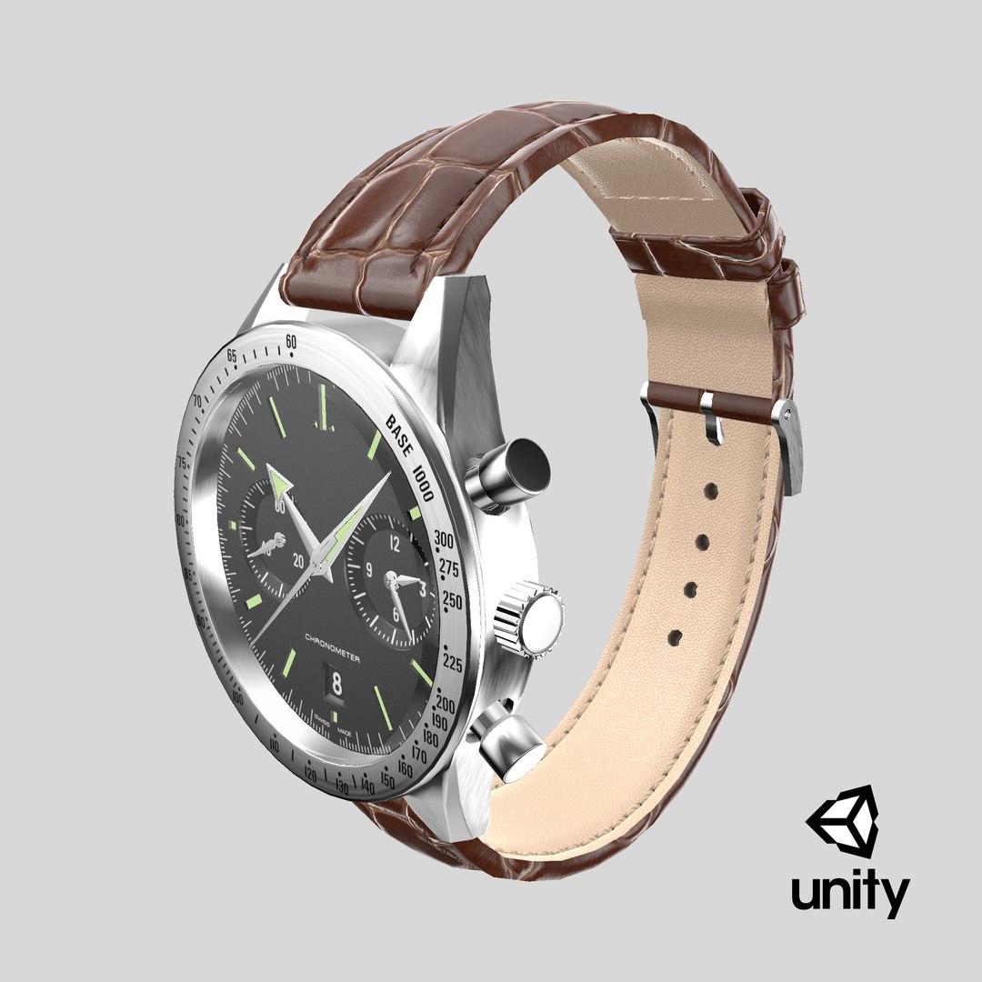 Chronometer Wrist Watch Brown Leather Bracelet Black Dial 3D model https://p.turbosquid.com/ts-thumb/kb/IFeLtW/JK/stemcell_unity_render/png/1723822532/1920x1080/fit_q87/e0fe3a6e08aa8c3efdf96af8207af23e03ae7e4d/stemcell_unity_render.jpg