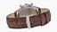 Chronometer Wrist Watch Brown Leather Bracelet Black Dial