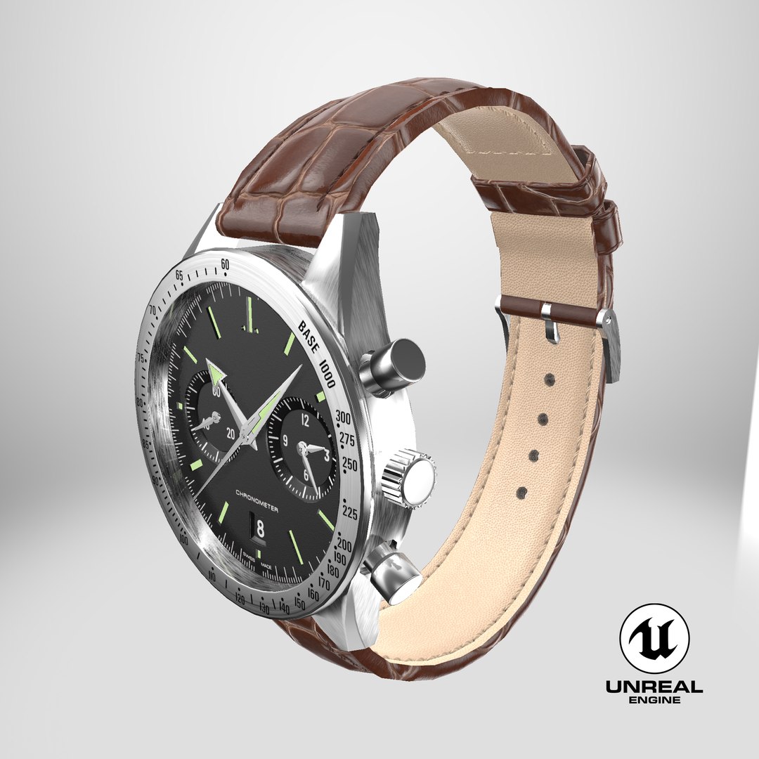 Chronometer Wrist Watch Brown Leather Bracelet Black Dial 3D model https://p.turbosquid.com/ts-thumb/kb/IFeLtW/eR/stemcell_unreal_render/png/1723822530/1920x1080/fit_q87/b5ddb5746b324b544c5ef0221b17806d322af87d/stemcell_unreal_render.jpg