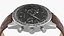 Chronometer Wrist Watch Brown Leather Bracelet Black Dial