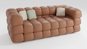 3D Sofa in modern Italian style in brown tones model