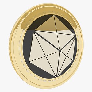 3D HashBX Cryptocurrency Gold Coin model