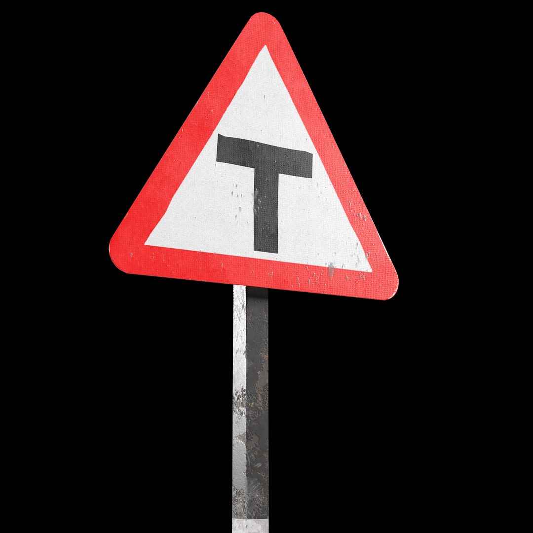 T Intersaction Roadsign 3D Model - TurboSquid 1493342