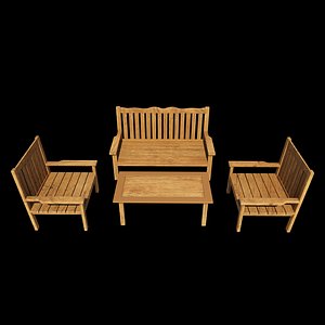 3D model garden bench 3D model