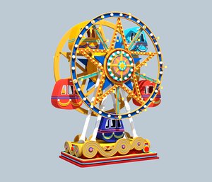 3d model cartoon carrousel