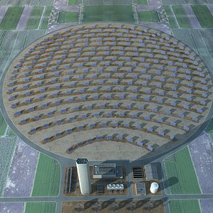 3d solar power plant model