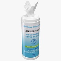 Opened Sanitizing Wipes 80 Count Small Canister