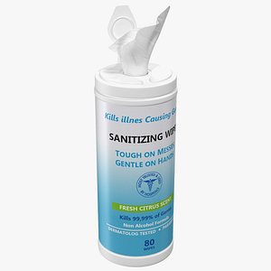 Opened Sanitizing Wipes 80 Count Small Canister