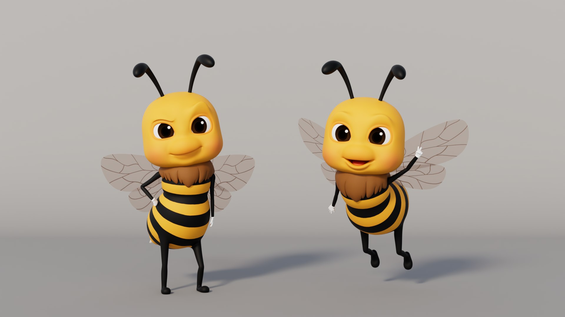 3D Rigged Cartoon Bee Model - TurboSquid 2416316
