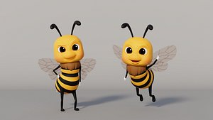 3D Rigged Cartoon Bee model